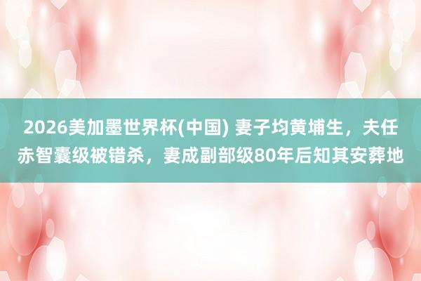 2026美加墨世界杯(中國(guó)) 妻子均黃埔生,夫任赤智囊級(jí)被錯(cuò)殺,妻成副部級(jí)80年后知其安葬地