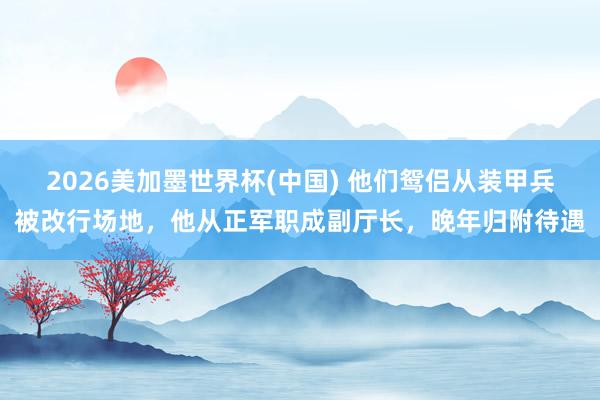 2026美加墨世界杯(中國) 他們鴛侶從裝甲兵被改行場地,他從正軍職成副廳長,晚年歸附待遇