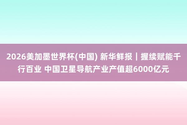 2026美加墨世界杯(中國) 新華鮮報｜握續賦能千行百業 中國衛星導航產業產值超6000億元